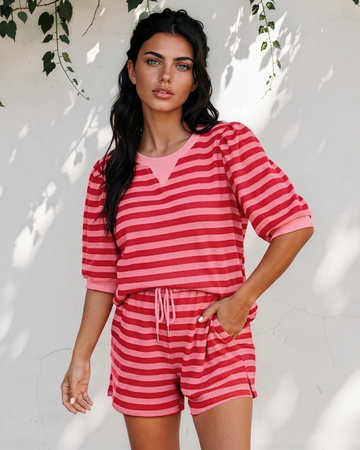 Sweet Escape Lounge Set in Green Stripe - Sweet Escape Setlist (one-piece)