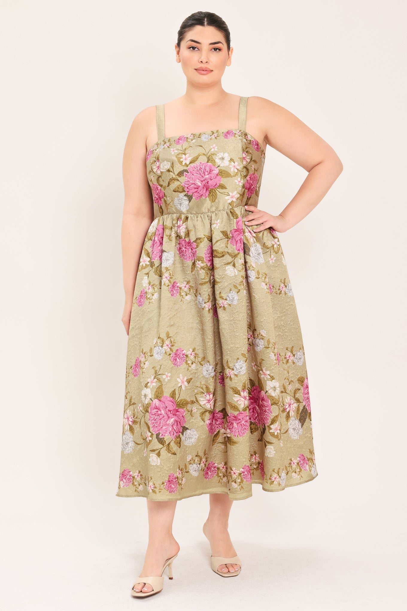 Sweet Peony Morning Woven Midi Dress view 10 - Peony Sweet Pea Dress