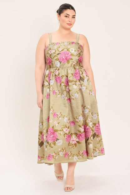 Sweet Peony Morning Woven Midi Dress view 12 - Peony Sweet Pea Dress