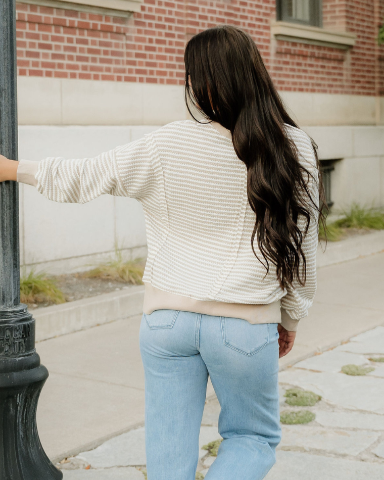 Sydney Striped Sweater view 5 (layer) - striped sweater, sydney striped sweater - shop at us.meeeshop
