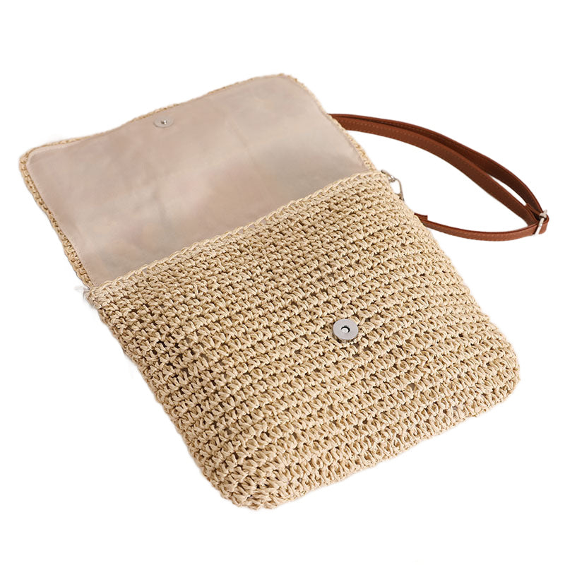 Sylvie Foldover Crochet Woven Crossbody view 5 - Sylvie Cross Body Bag