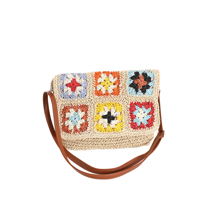 Sylvie Foldover Crochet Woven Crossbody view 7 - Sylvie Cross Body Bag