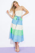 Take Me to Cabo Woven Midi Dress IVORY BLUE (dress) - midi dress, woven midi dress - shop at us.meeeshop