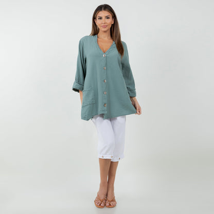 Tammy- Jacket/top for Every Occasion 100% Cotton Gauze in 0 (XS/S) view 2