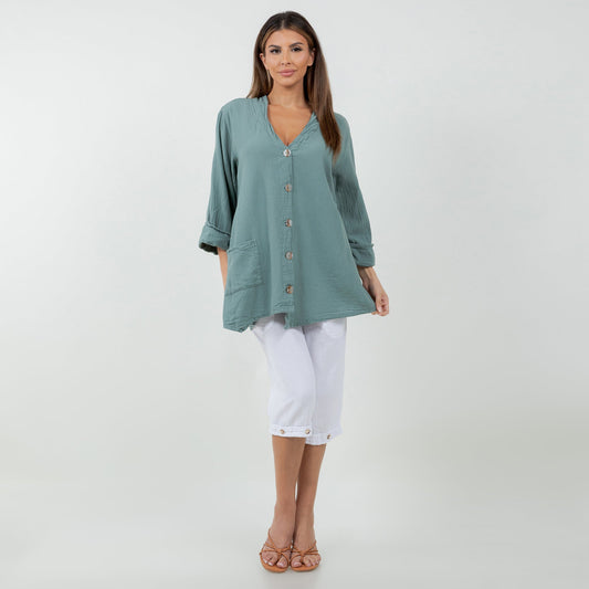 Tammy- Jacket/top for Every Occasion 100% Cotton Gauze in 0 (XS/S) view 2