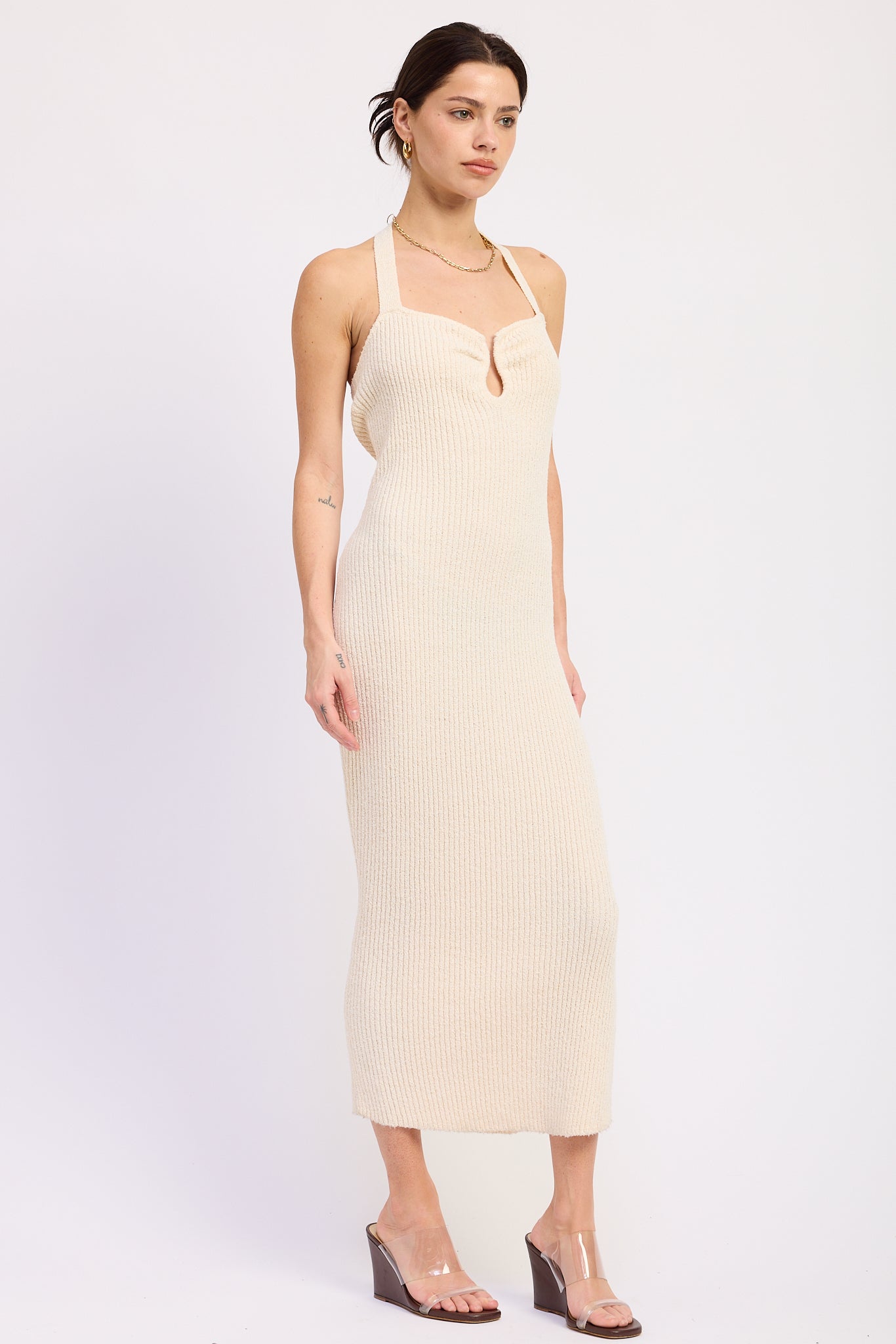 Tamsin Midi Dress in Ivory view 2 - Tamsin Midi Dress Acacia Palm