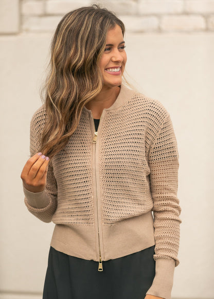 Tate Crochet Open Knit Cardigan Top in XL view 5 - Fall Wardrobe Essential