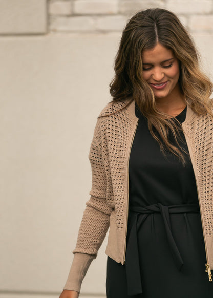 Tate Crochet Open Knit Cardigan Top view 10 - Fall Wardrobe Essential