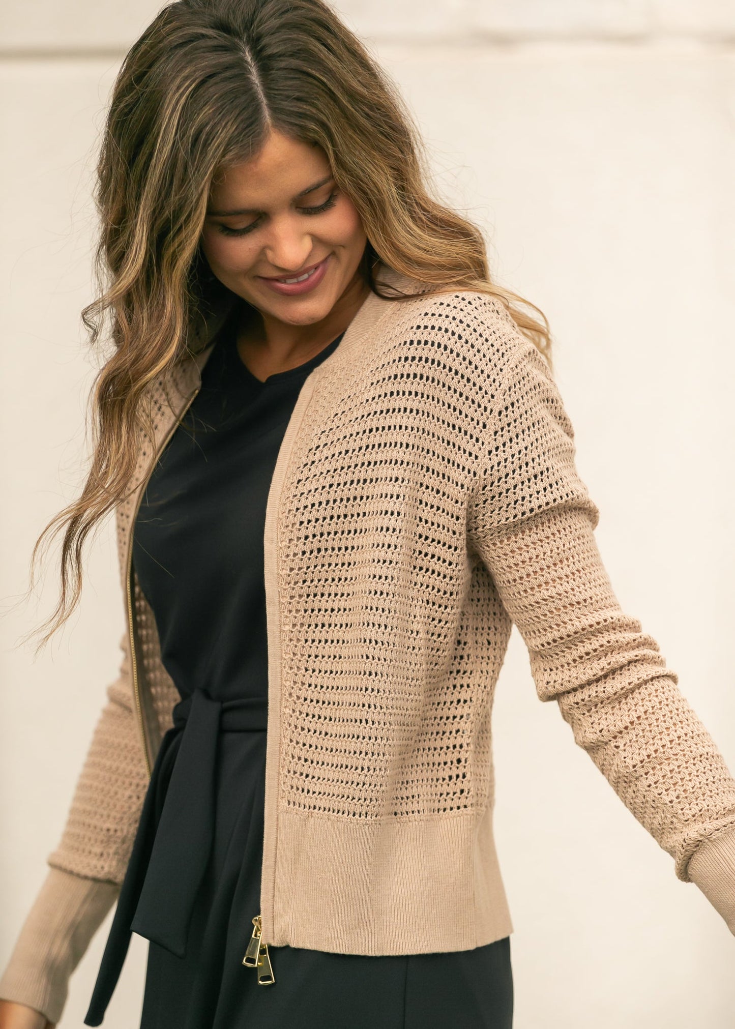 Tate Crochet Open Knit Cardigan Top view 11 - Fall Wardrobe Essential