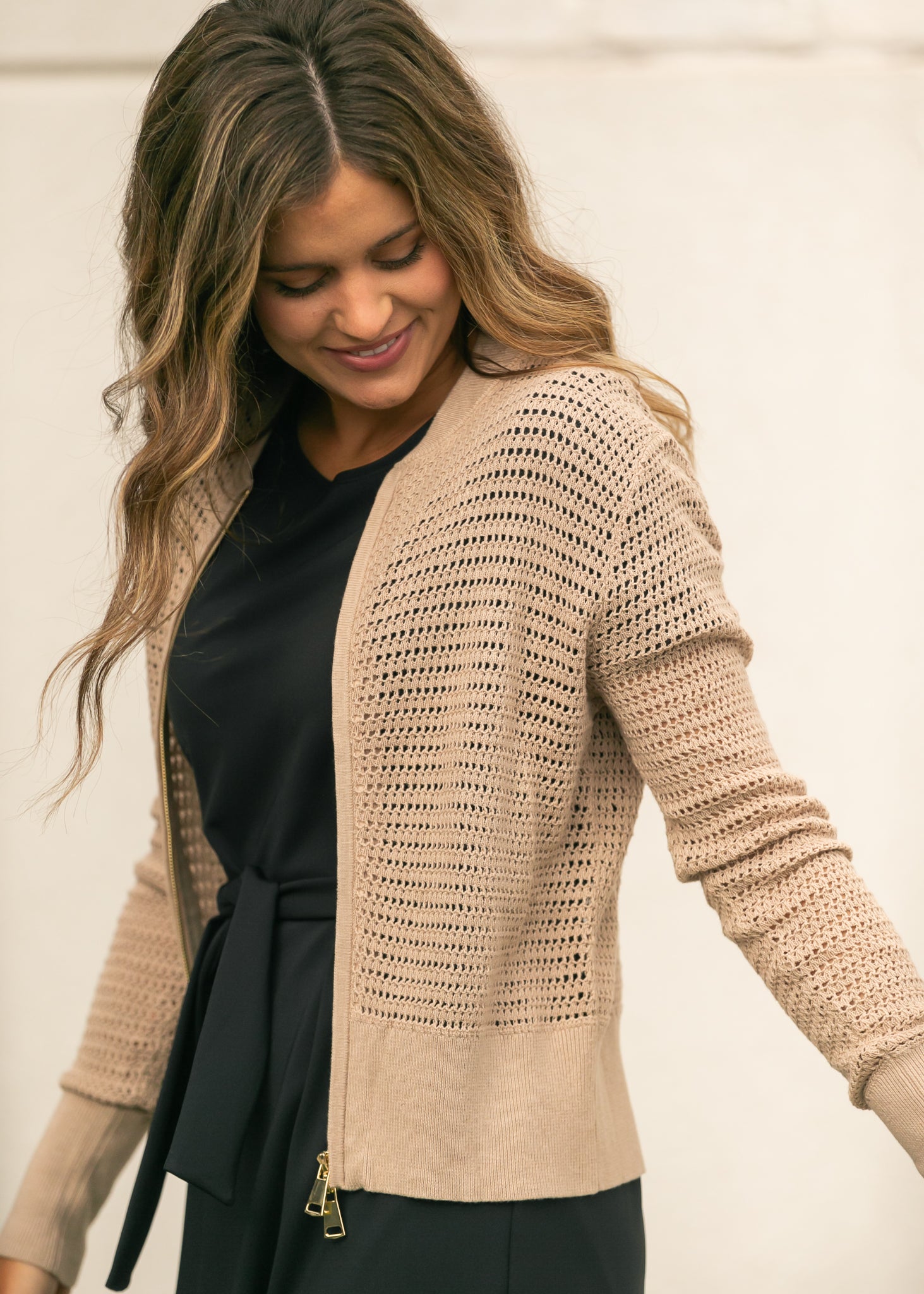 Tate Crochet Open Knit Cardigan Top view 11 - Fall Wardrobe Essential