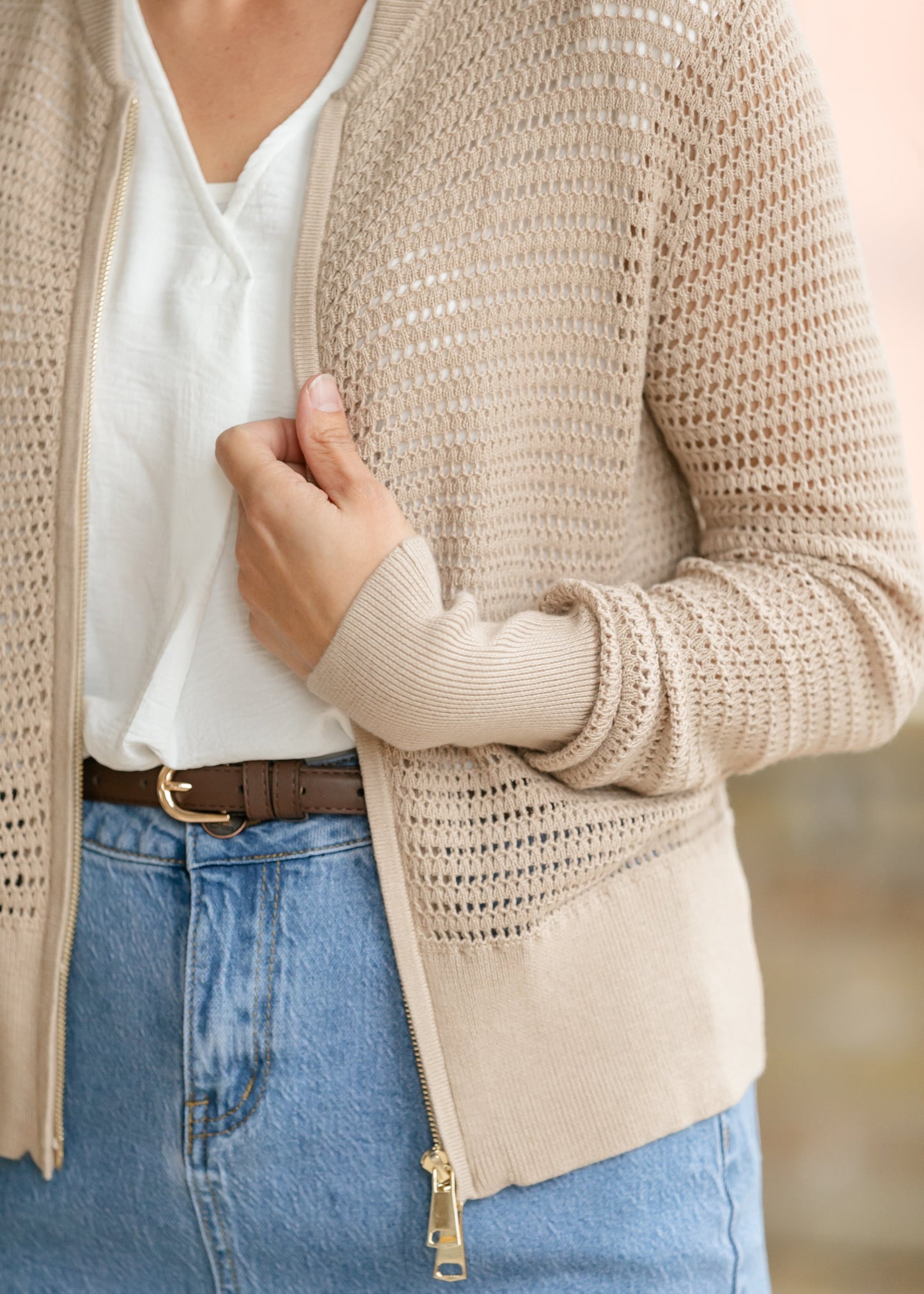 Tate Crochet Open Knit Cardigan Top view 18 - Fall Wardrobe Essential