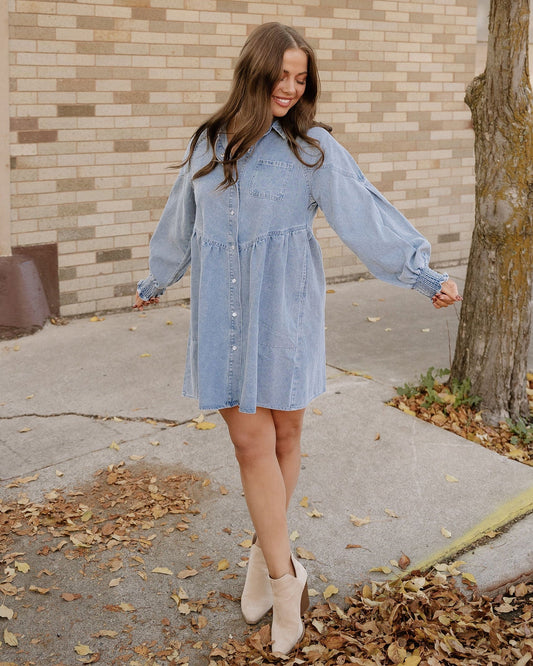Tatum Dress - Beau Blue in Beau Blue view 2 - Blue Dress