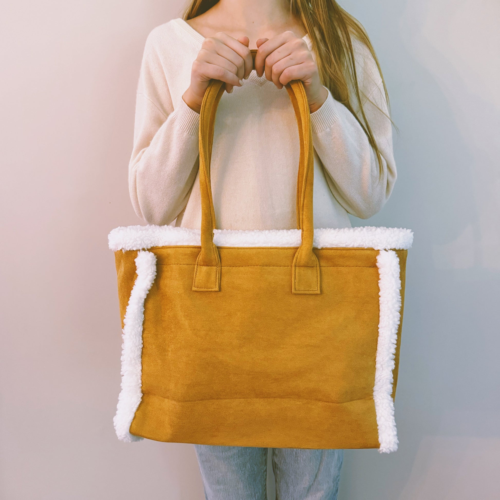 Teddy Cozy the Tote Shoulder Bag in Teddy Brown view 2 - Cozy Plush Tote Victoria Secret