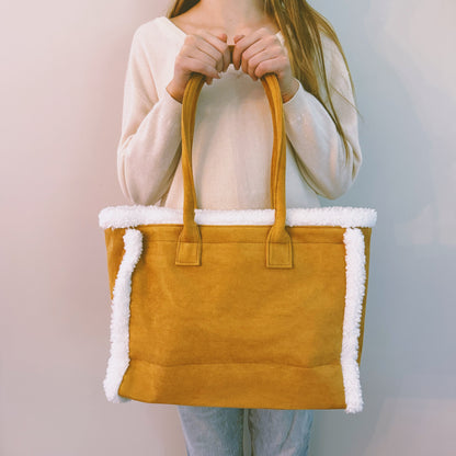 Teddy Cozy the Tote Shoulder Bag in Teddy Brown view 2 - Cozy Plush Tote Victoria Secret