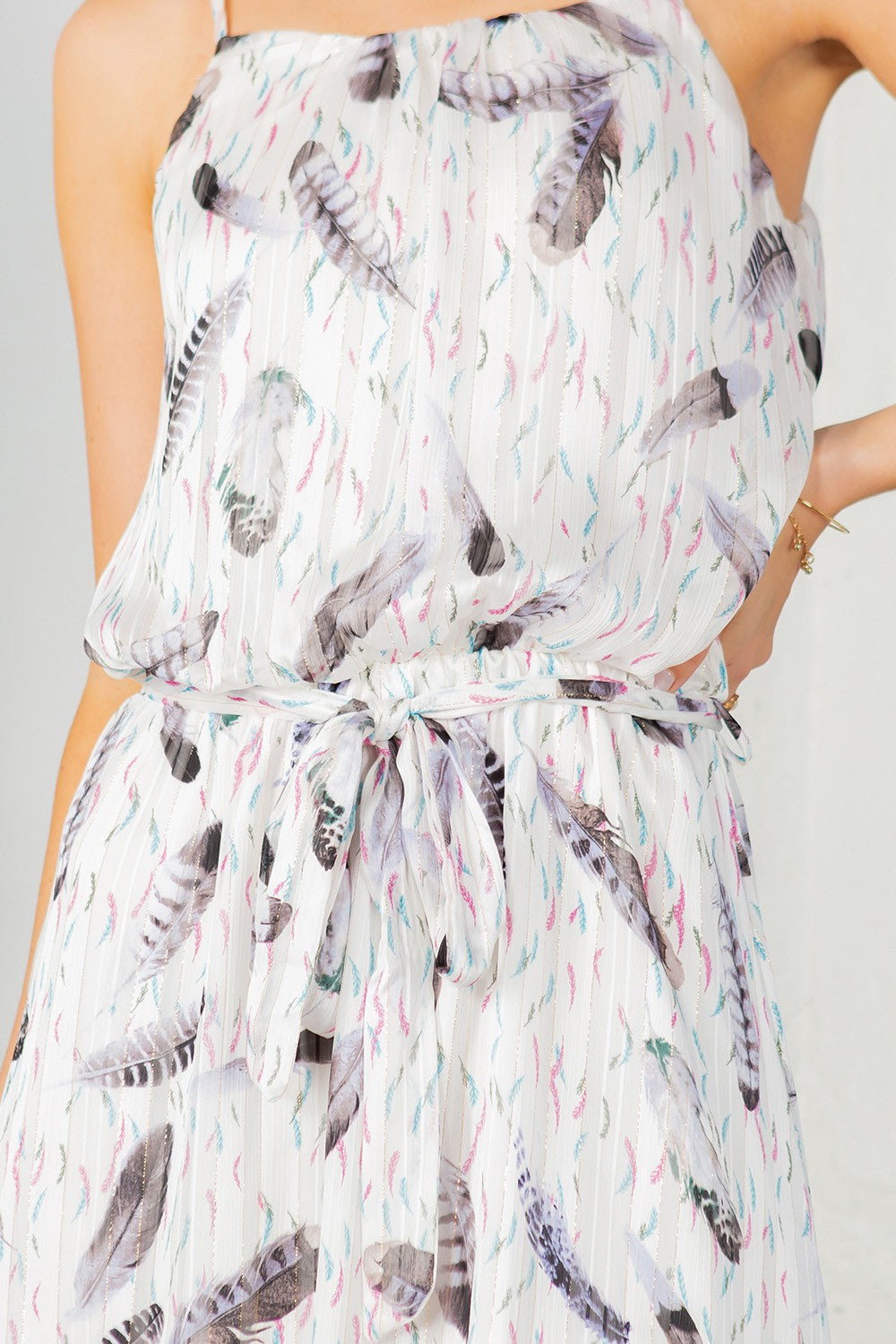 Textured Chiffon Ruffled Dress in Navy view 7 - Textured Chiffon Maxi Dress