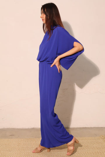 Textured Solid Mock Neck Caftan Jumpsuit in M view 2 - Tyc 2609 (one-piece)