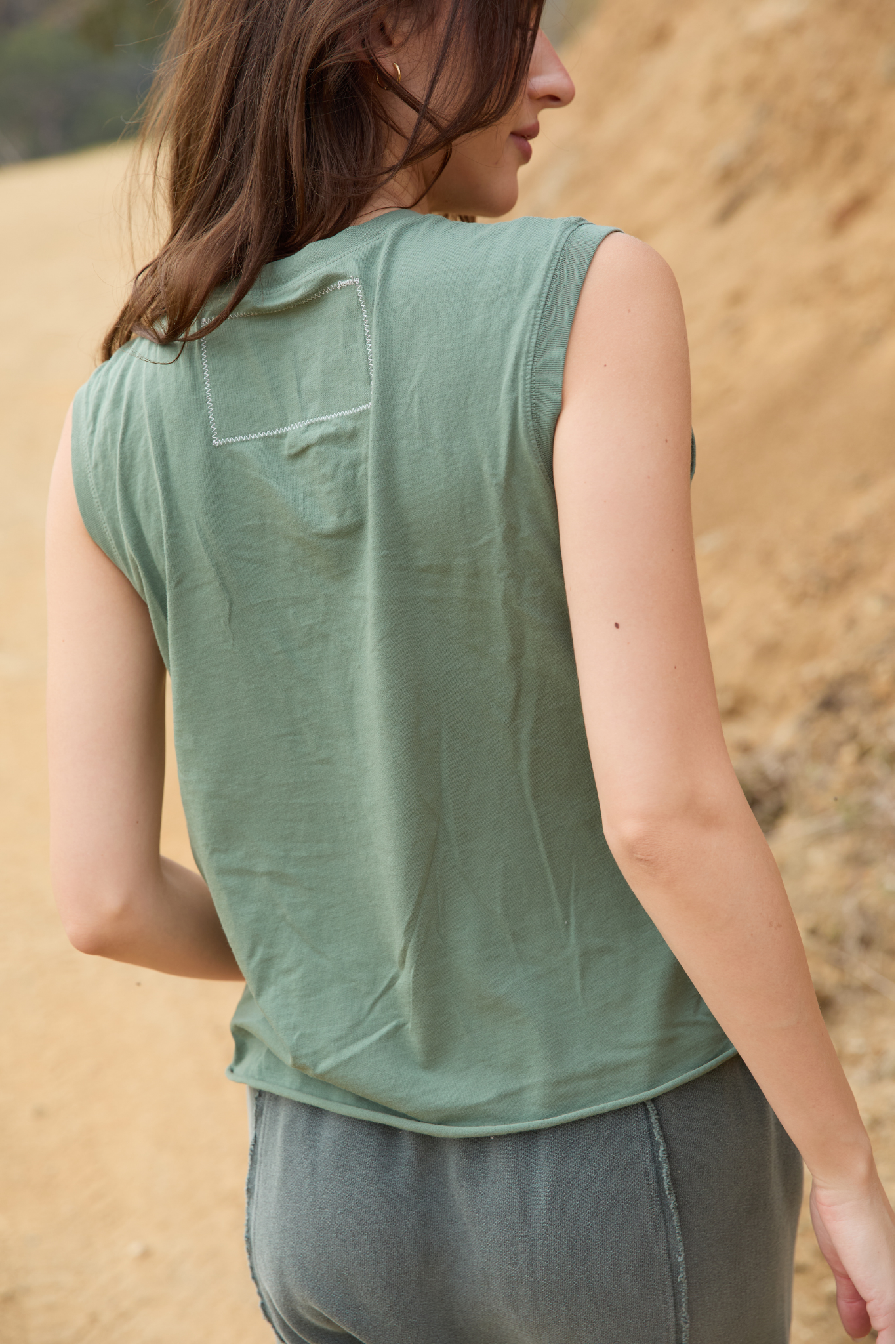 The Ana Tank in Olive view 4 - Ana Tank Tops