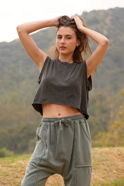 The Ana Tank in Olive view 5 - Ana Tank Tops