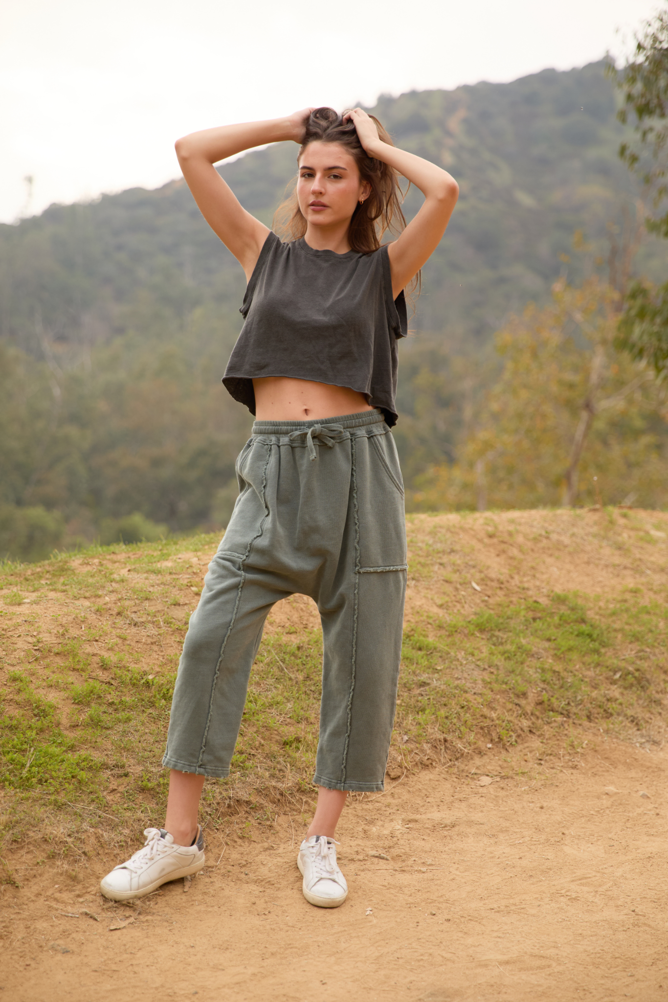 The Ana Tank in Vintage Black view 7 - Ana Tank Tops