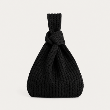 The Black Crochet Handbag in Small - Black Lace Handbag