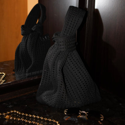 The Black Crochet Handbag view 8 - Black Lace Handbag