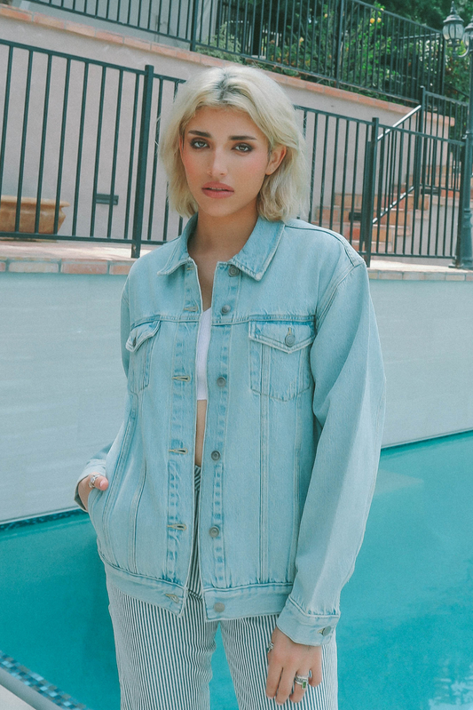 The Canyon Bleach Denim Jacket in L view 2 (bottom)