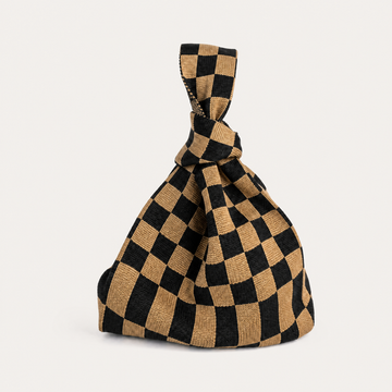 The Classic Checkered Brown Handbag in Small