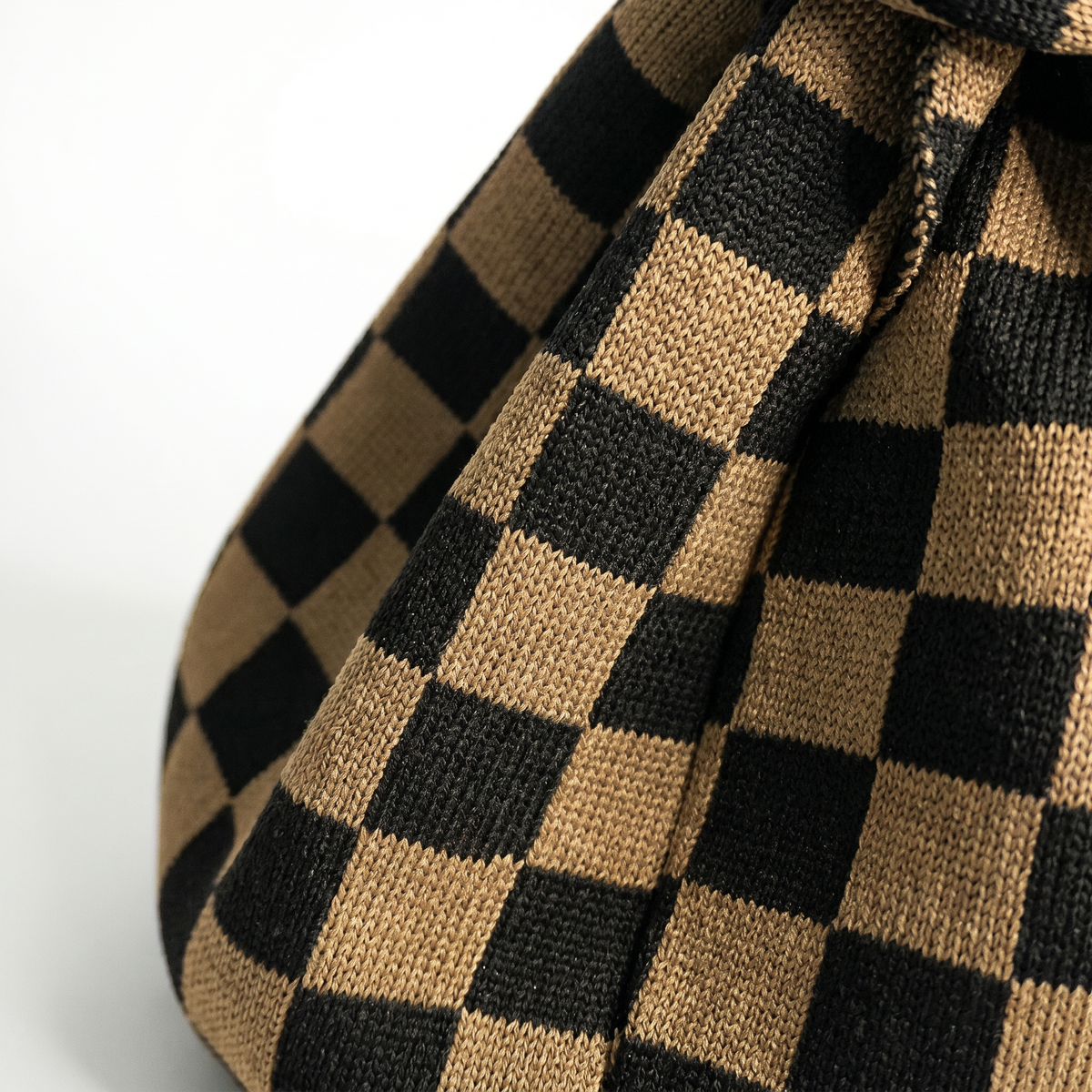 The Classic Checkered Brown Handbag view 3