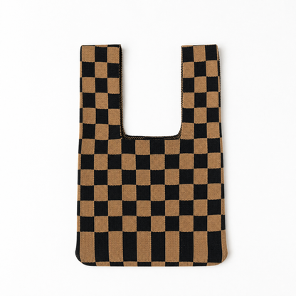 The Classic Checkered Brown Handbag view 4