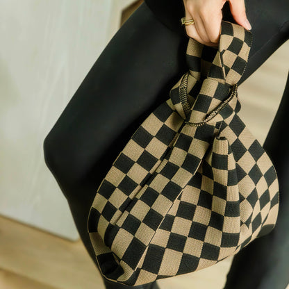The Classic Checkered Brown Handbag view 6