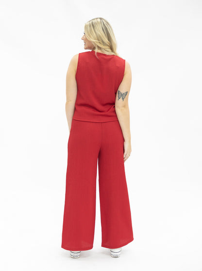 The Earhart Pants, Red in Red view 6 - Pants Red (bottom)