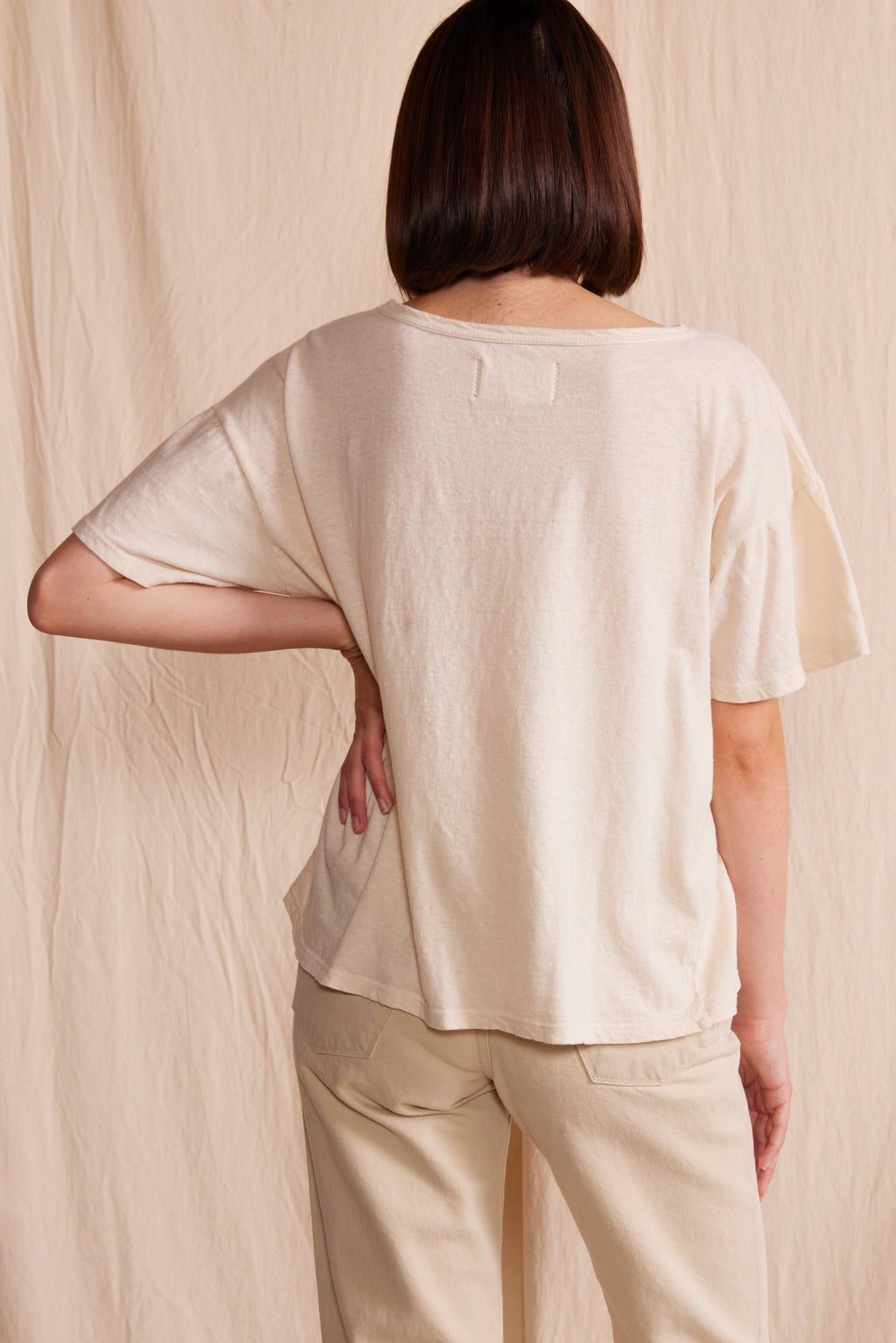 The Easy Tee Ecru view 2 (top) - easy teeth, easy teen jobs, easy teeth whitening - shop at us.meeeshop