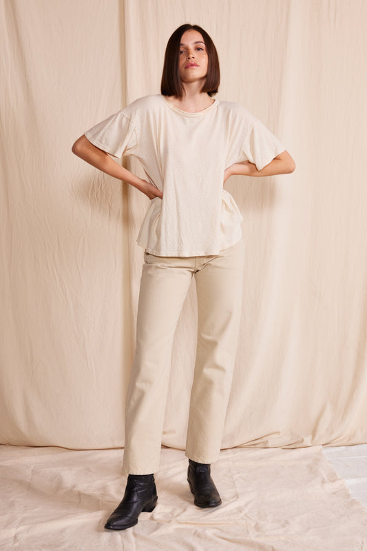 The Easy Tee in Ecru - Easy Teen Jobs (top)