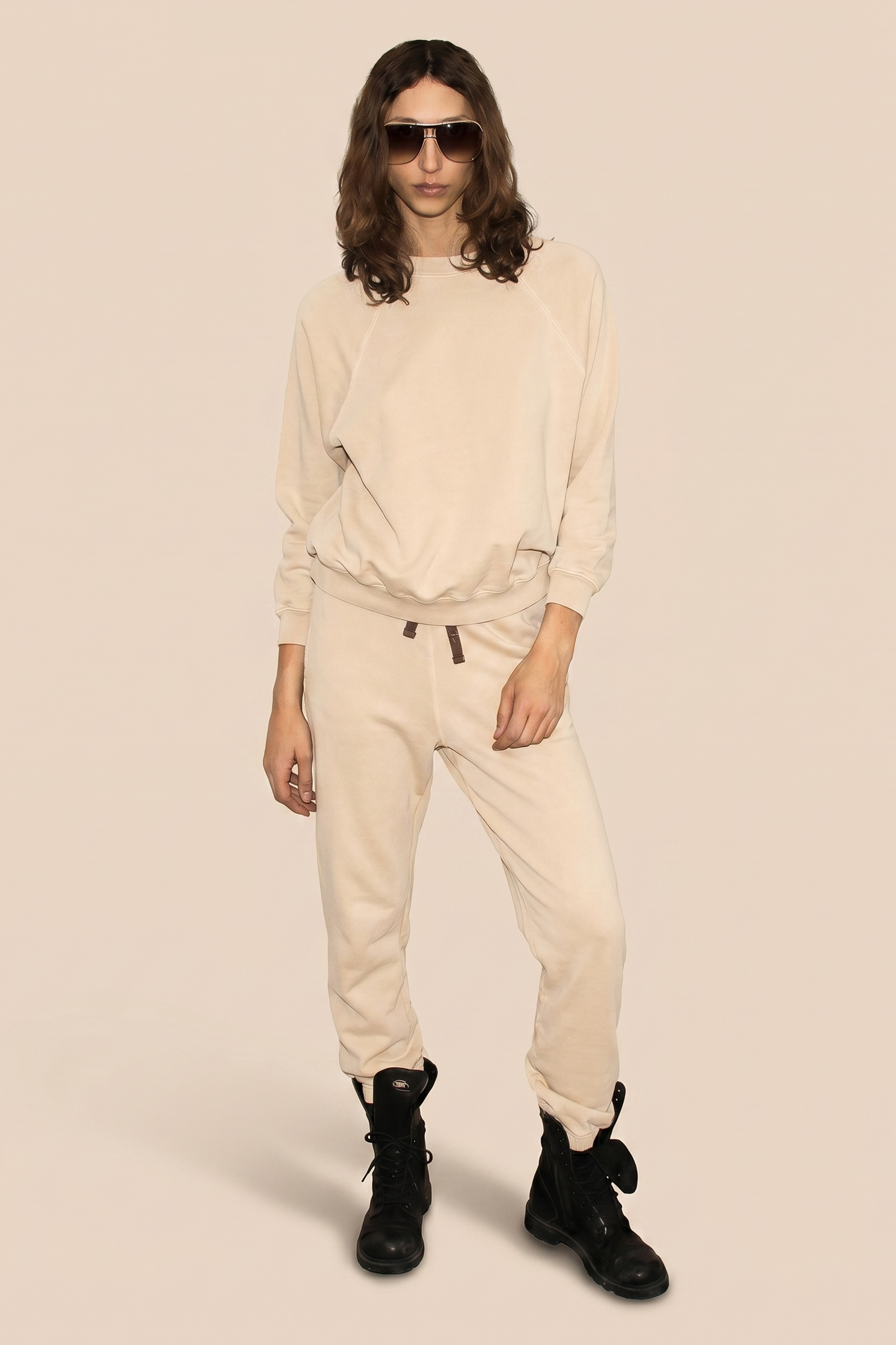 The Eloise Joggers - Bone in M view 3 - Eloise Bow Sweater (bottom)