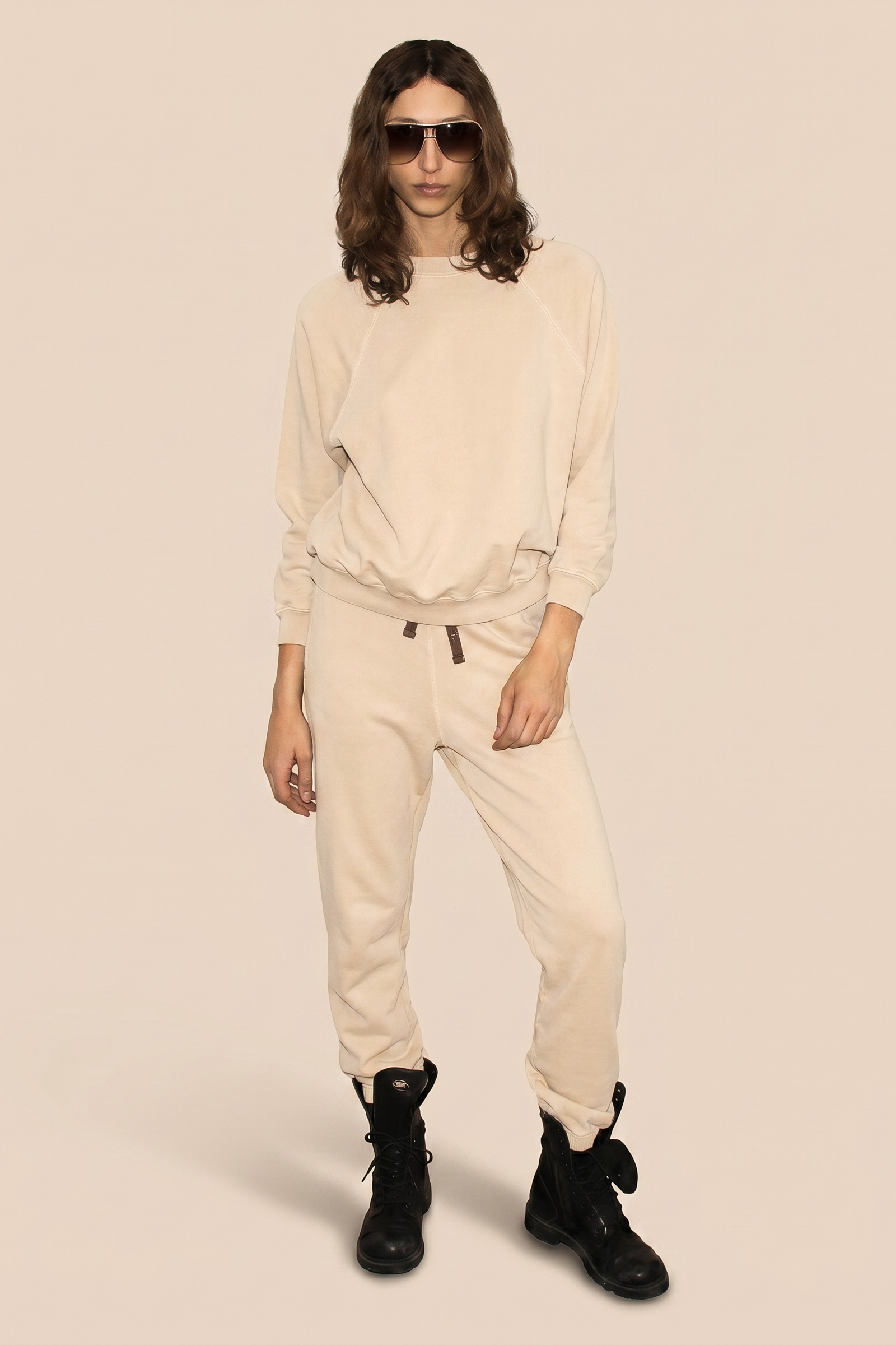 The Eloise Joggers - Bone in M view 3 - Eloise Bow Sweater (bottom)