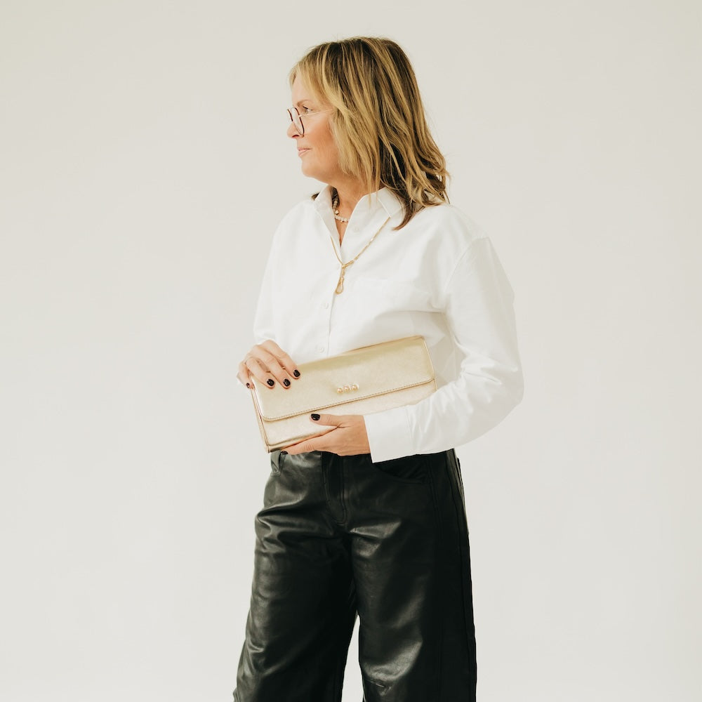 The Evening Metallic Clutch Crossbody Bag view 5 - Evening Metallic Bag