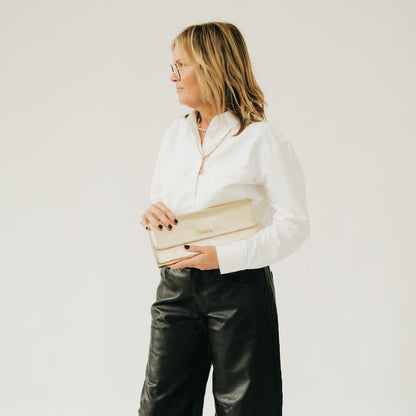 The Evening Metallic Clutch Crossbody Bag view 5 - Evening Metallic Bag
