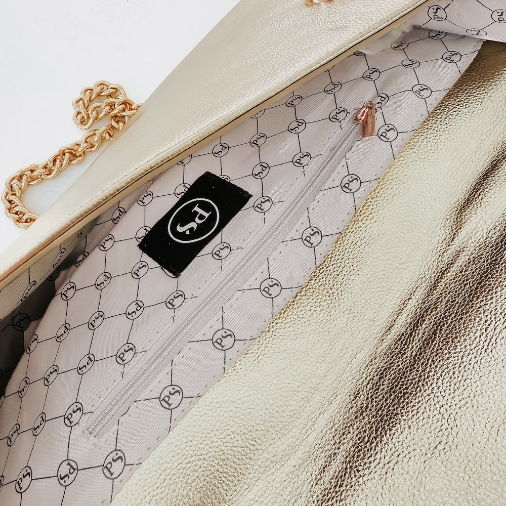 The Evening Metallic Clutch Crossbody Bag view 6 - Evening Metallic Bag
