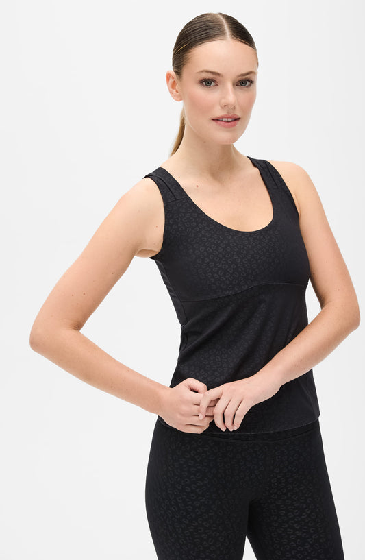 The Fierce Tank in black cheetah print view 2 (top)