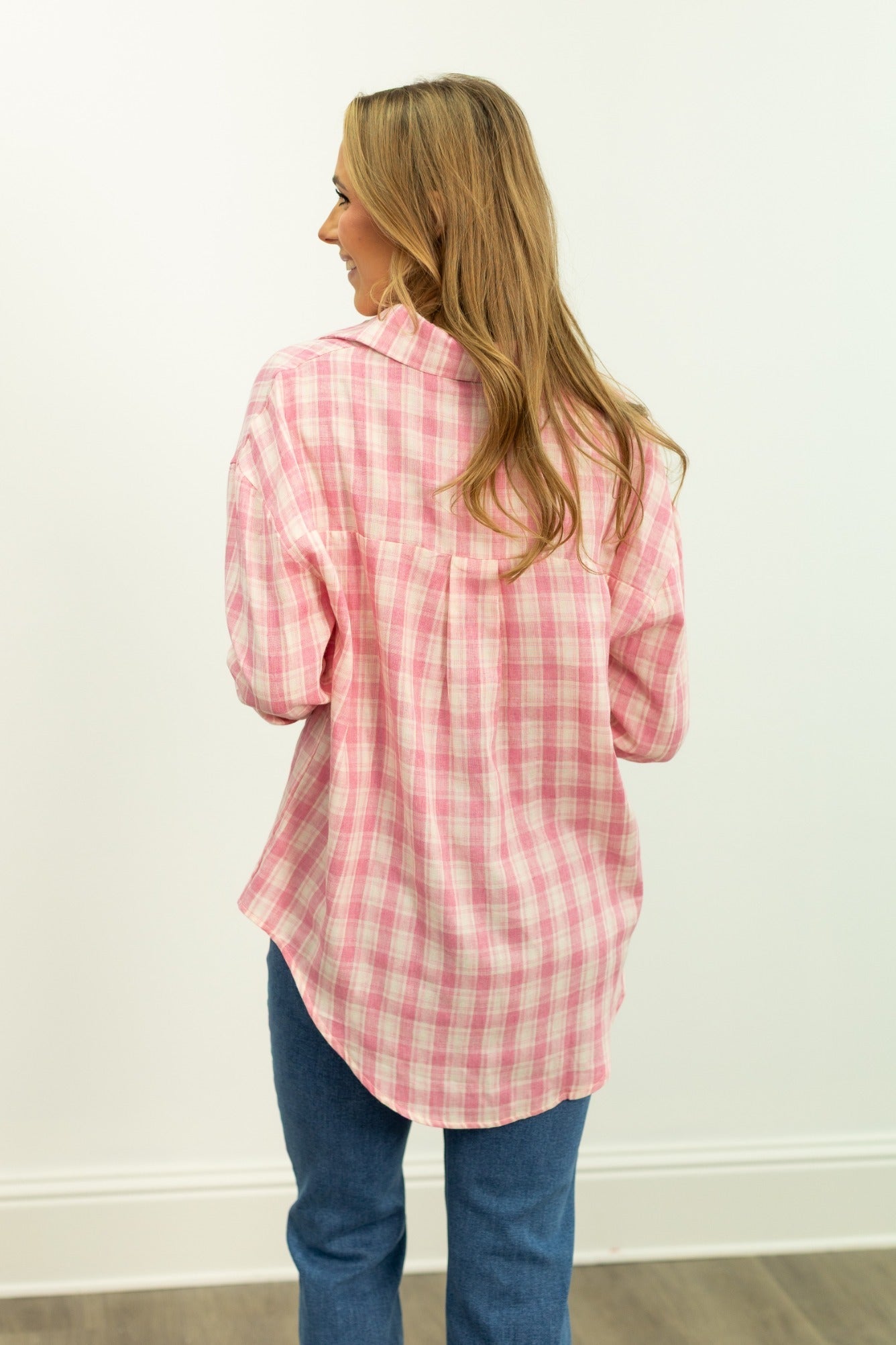The Kathryn Button-up, Pink Plaid view 9 (top)