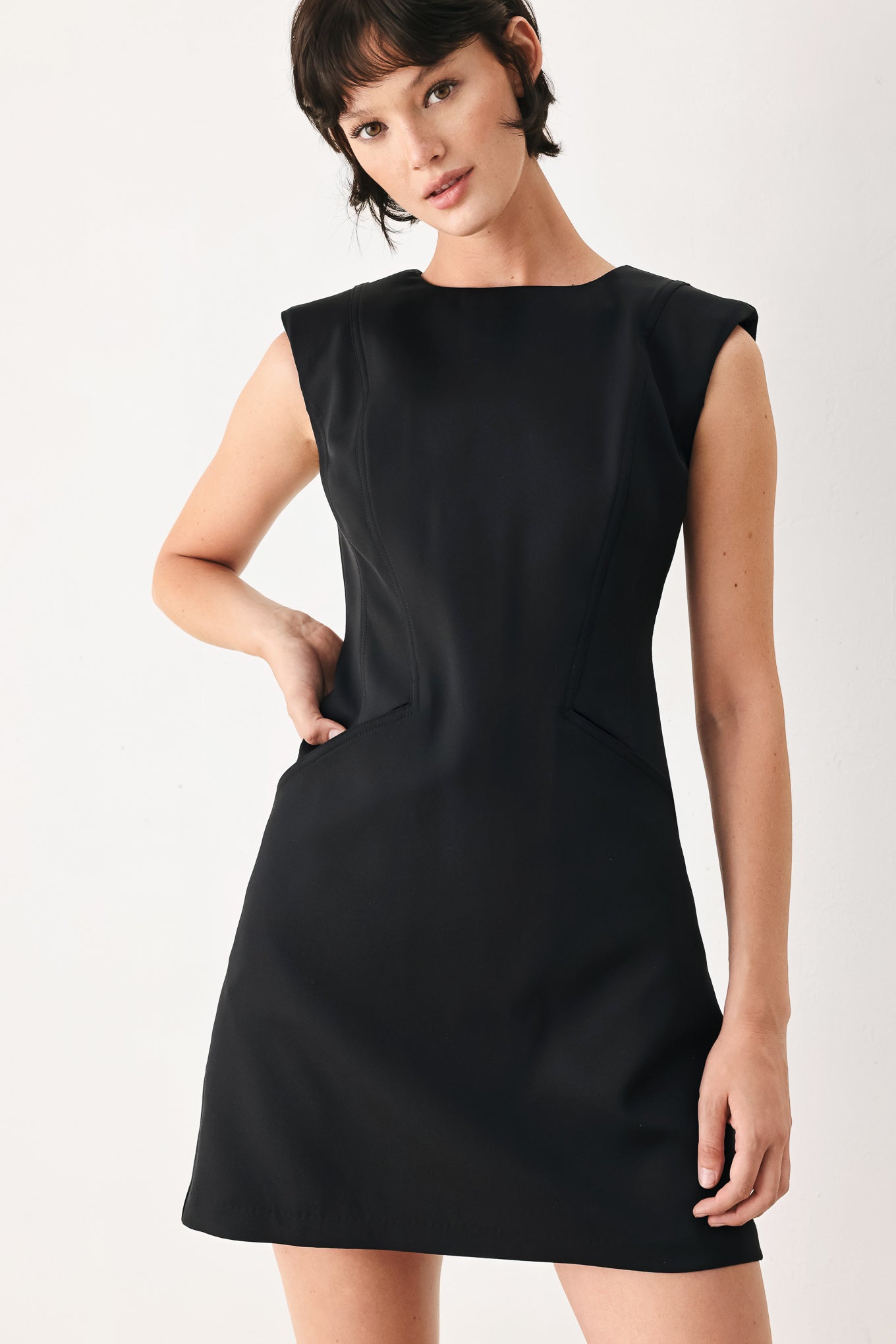 The Modern Icon Woven Shift Dress in RED - Modern Icon Mini Dress White