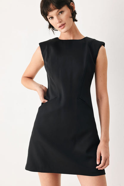 The Modern Icon Woven Shift Dress in RED - Modern Icon Mini Dress White