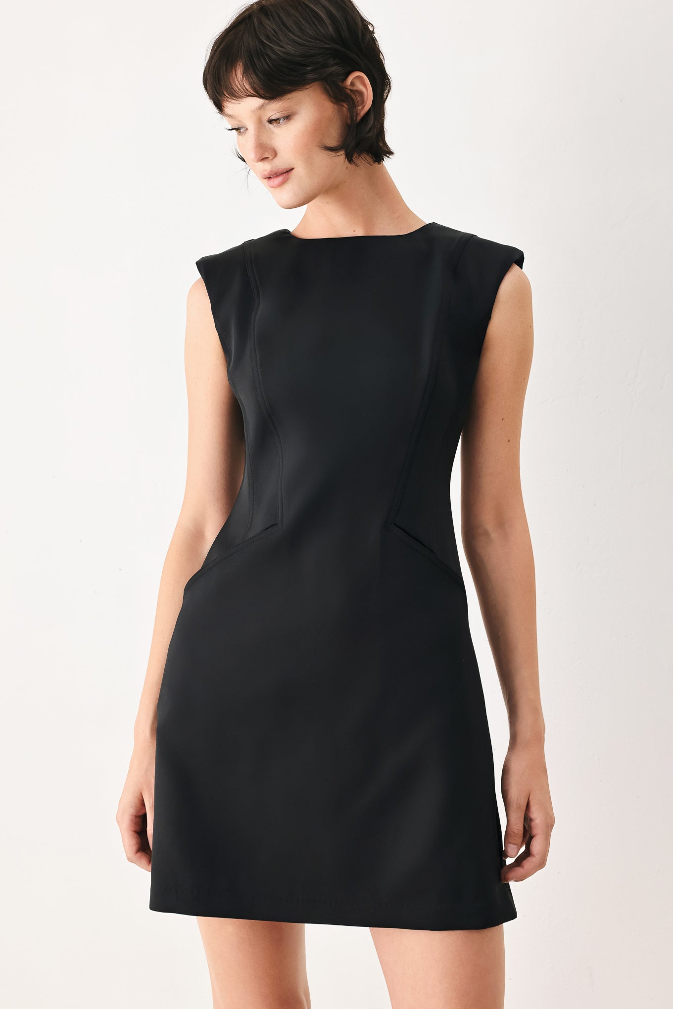 The Modern Icon Woven Shift Dress view 11 - Modern Icon Mini Dress White