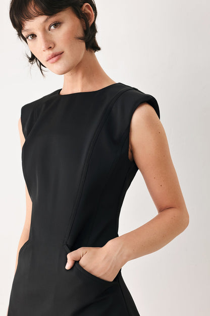 The Modern Icon Woven Shift Dress view 13 - Modern Icon Mini Dress White