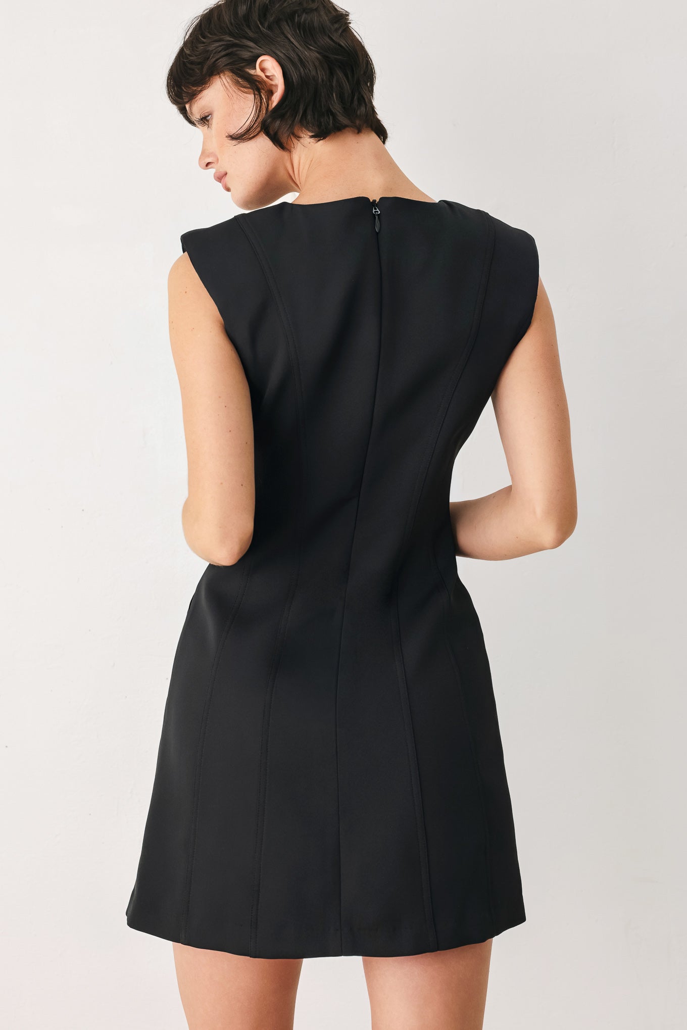 The Modern Icon Woven Shift Dress view 15 - Modern Icon Mini Dress White