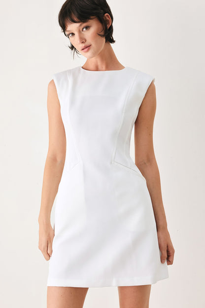 The Modern Icon Woven Shift Dress view 17 - Modern Icon Mini Dress White