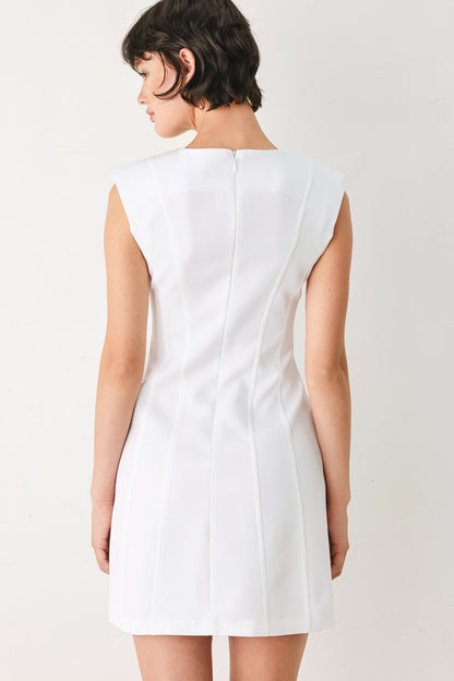 The Modern Icon Woven Shift Dress view 21 - Modern Icon Mini Dress White