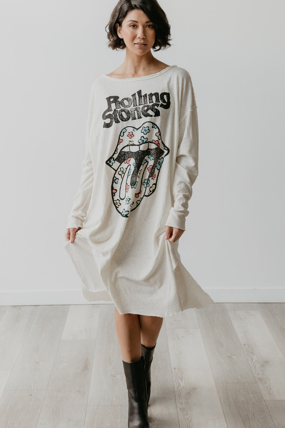 The Rolling Stones Flower Power Dress in S view 2 - Rolling Stones Dressed As Women