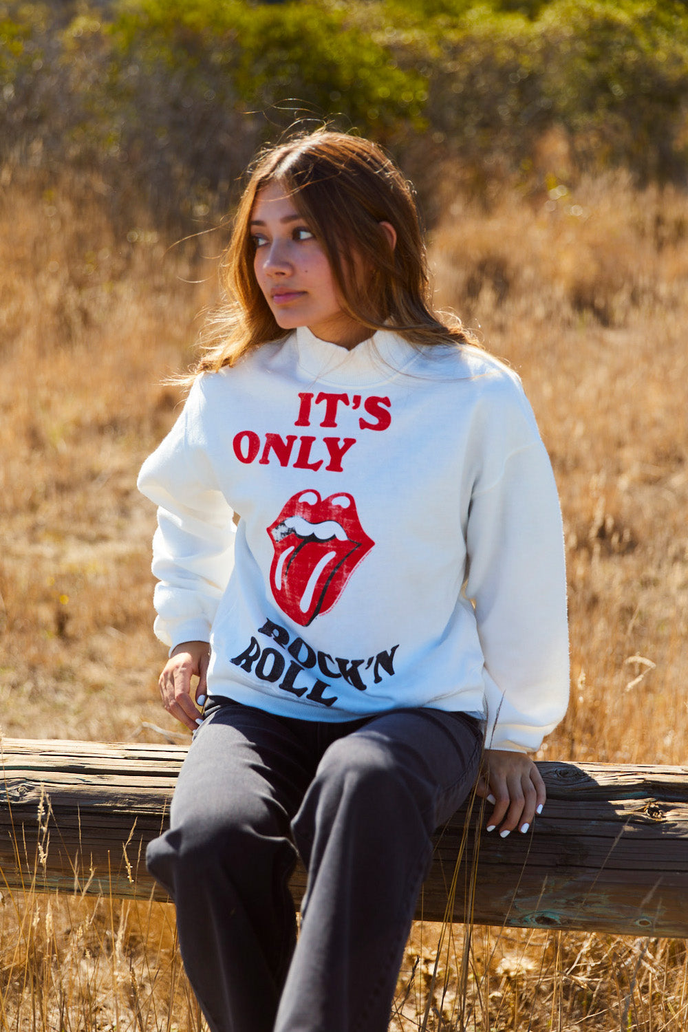 The Rolling Stones "it’s Only Rock N' Roll" Sweater in White - Rolling Stones Sweater Women'S (top)