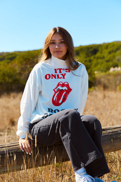 The Rolling Stones "it’s Only Rock N' Roll" Sweater in White view 2 - Rolling Stones Sweater Women'S (top)
